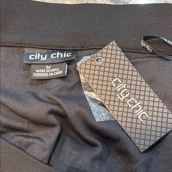 City Chic | Ruched Zip Up Draped Skirt in Black Size M Medium 18 - Picture 8 of 15